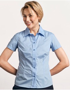 P-6305-Womens Poplin Shirt Short Sleeve 2